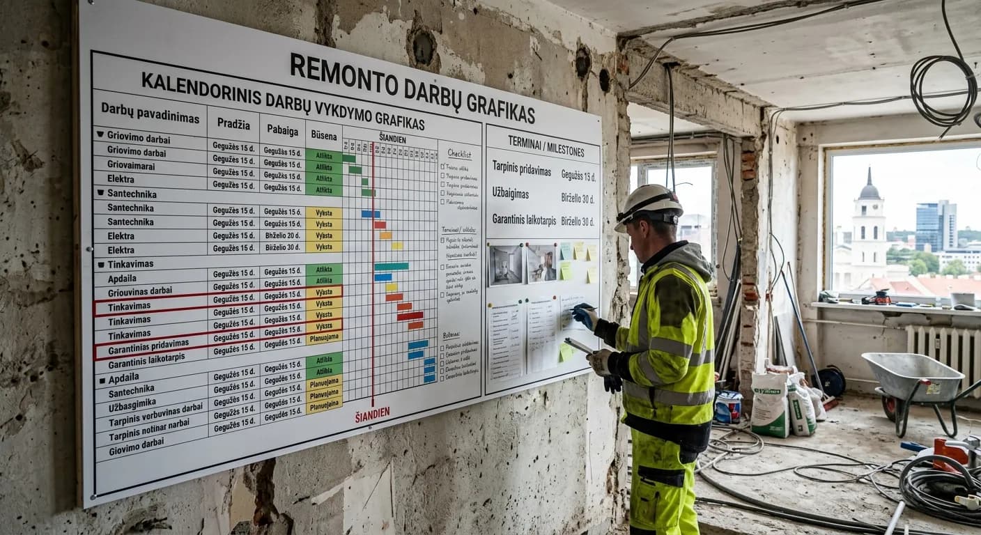 Remonto terminai — kiek realiai trunka ir nuo ko priklauso