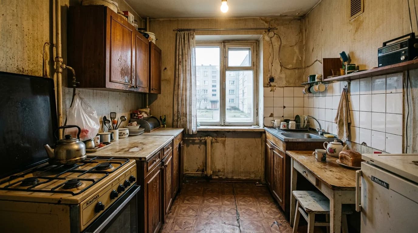 Sena virtuvė prieš renovaciją